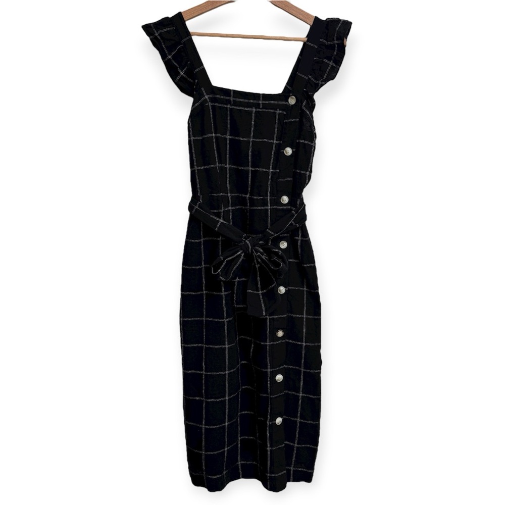 Ella Moss Linen Cotton Stacy Button Front Midi Dress